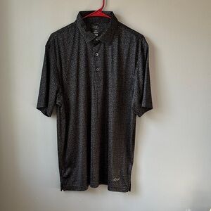 Greg Norman Men's Black and gray Polo Shirt size large